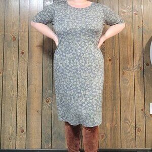 Lularoe Heathered Gray Green Julia Midi Dress Sz. 2xl